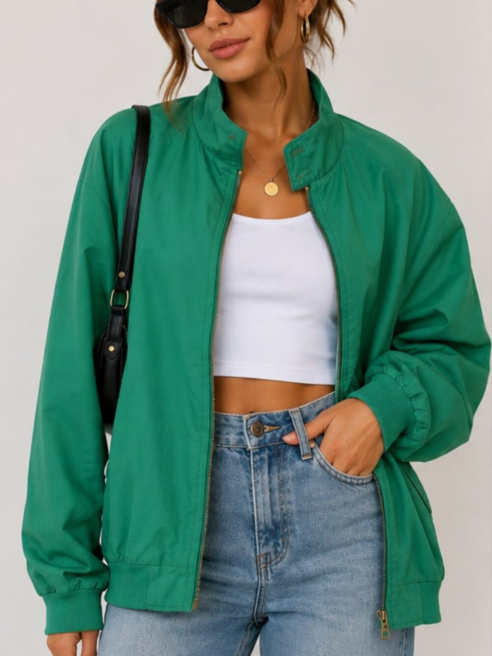 Vintage IZOD Lacoste Green Bomber Jacket XL
